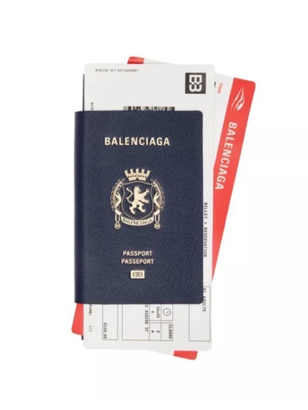 Balenciaga Passport Long Wallet 2 Ticket in Passport Blue